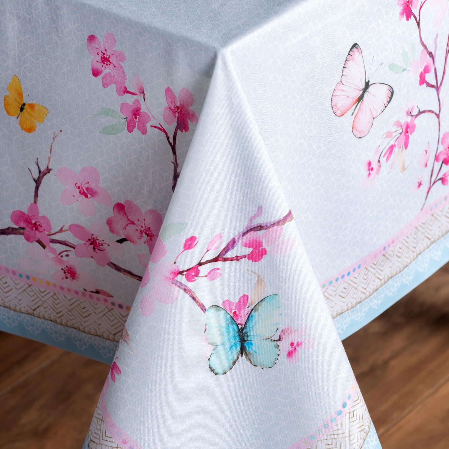 Maison d' Hermine Table Cloth Rectangle Table 100% Cotton 60 x 120 Inches Tablecloth Reusable Decorative for Dining Kitchen Room Farmhouse Home Gifts for Mothers day Spring Summer - Blossoms in Spring