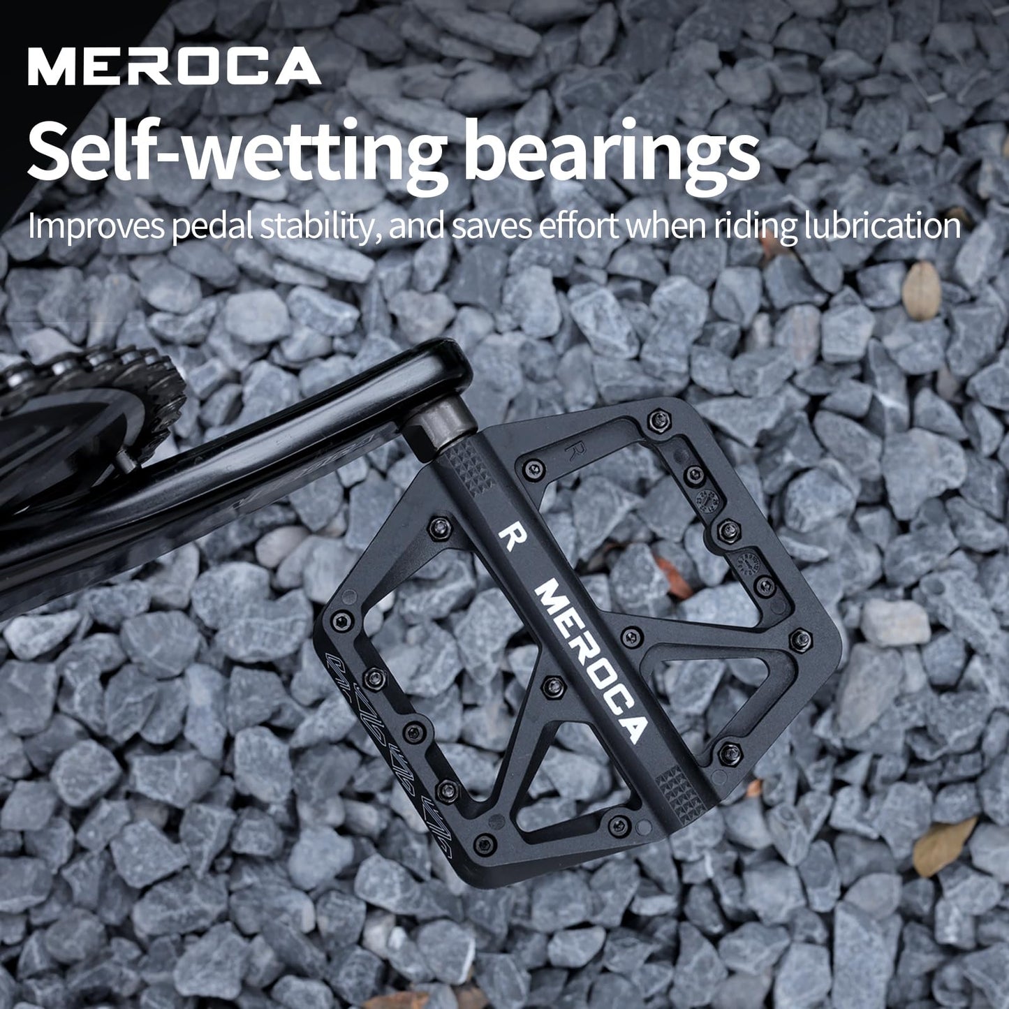 MEROCA Mountain Bike Nylon Pedals, Mountain Bike Pedals, Non-Slip Lightweight Nylon Fiber Bicycle Pedals (Blue)