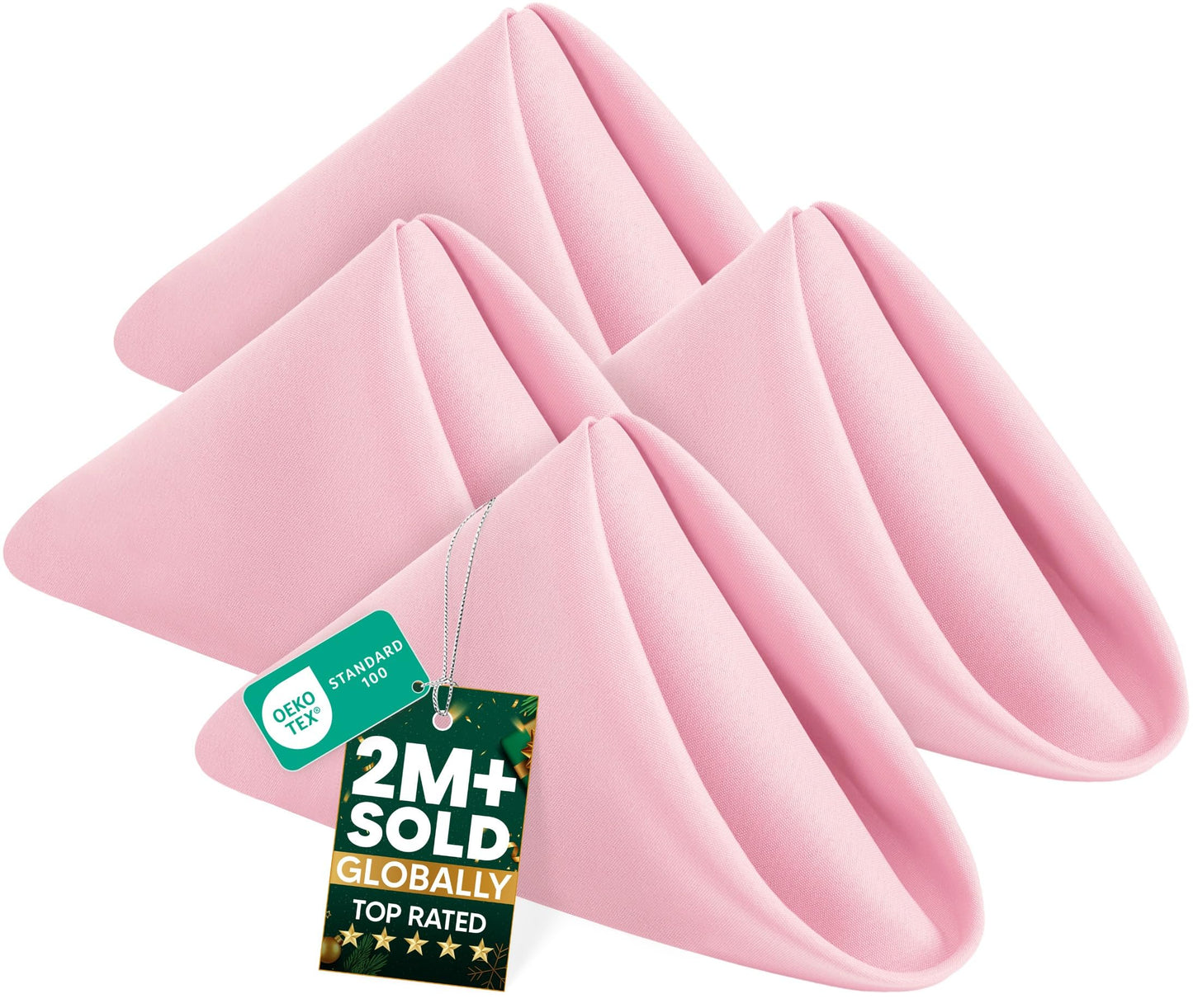 Utopia Home [288 Pack, Pink] Cloth Napkins 17x17 Inches, 100% Polyester Hemmed Edges, Washable and Reusable Ideal for Parties, Weddings and Dinners