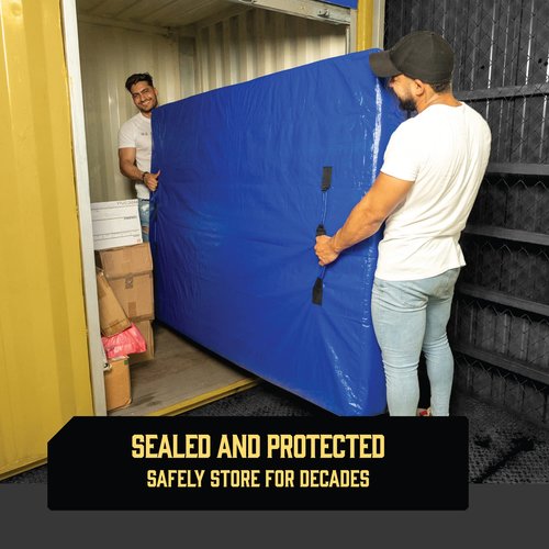 Cali King Mattress Bags - 2 Pack Extra-Thick Reusable Storage Bags with Zippered Closure and 8 Handles for Moving Protection