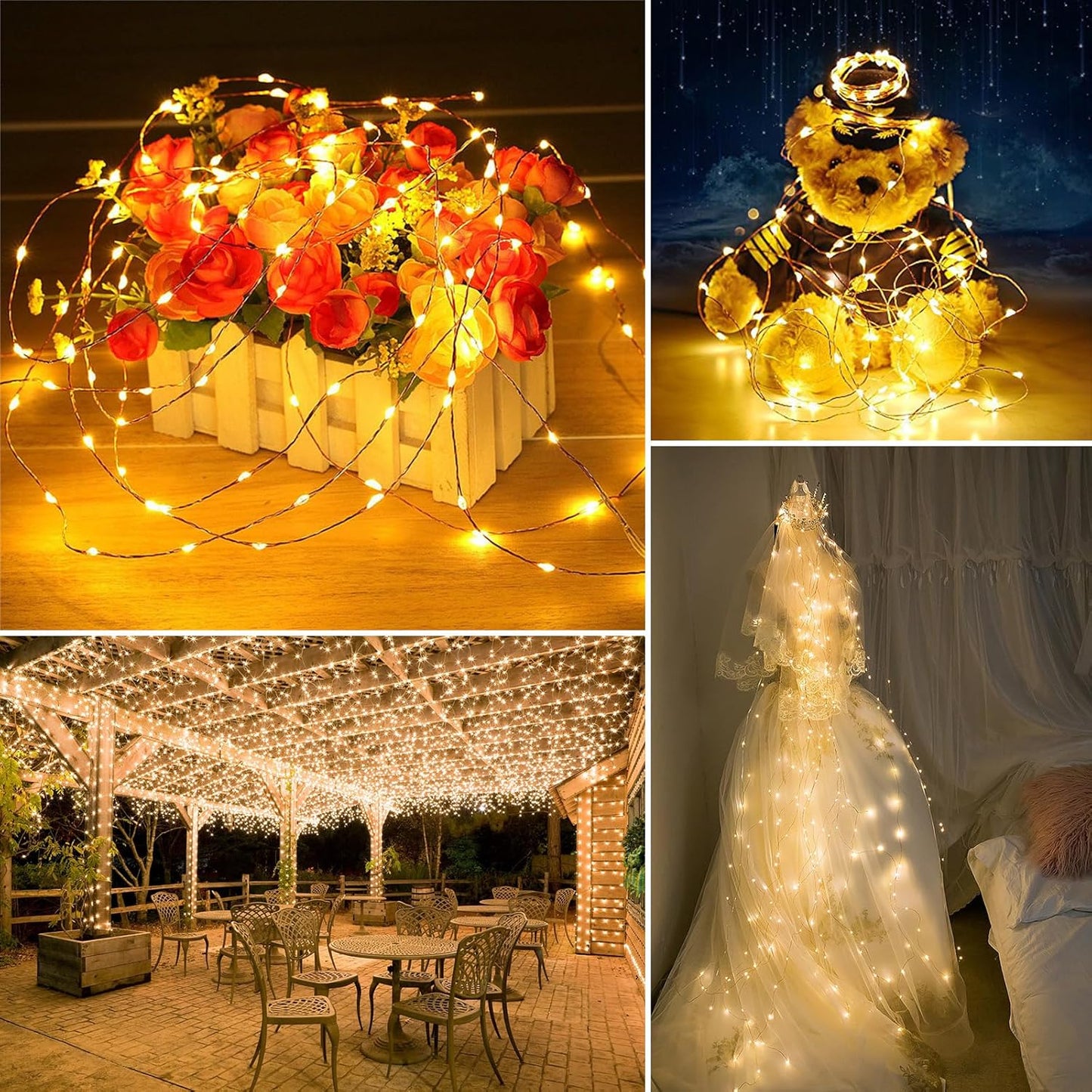 Twinkle Fairy Lights - 33ft 100 LED Waterproof String Lights with Remote & Timer | Warm White for Bedroom, Party & Christmas Decor