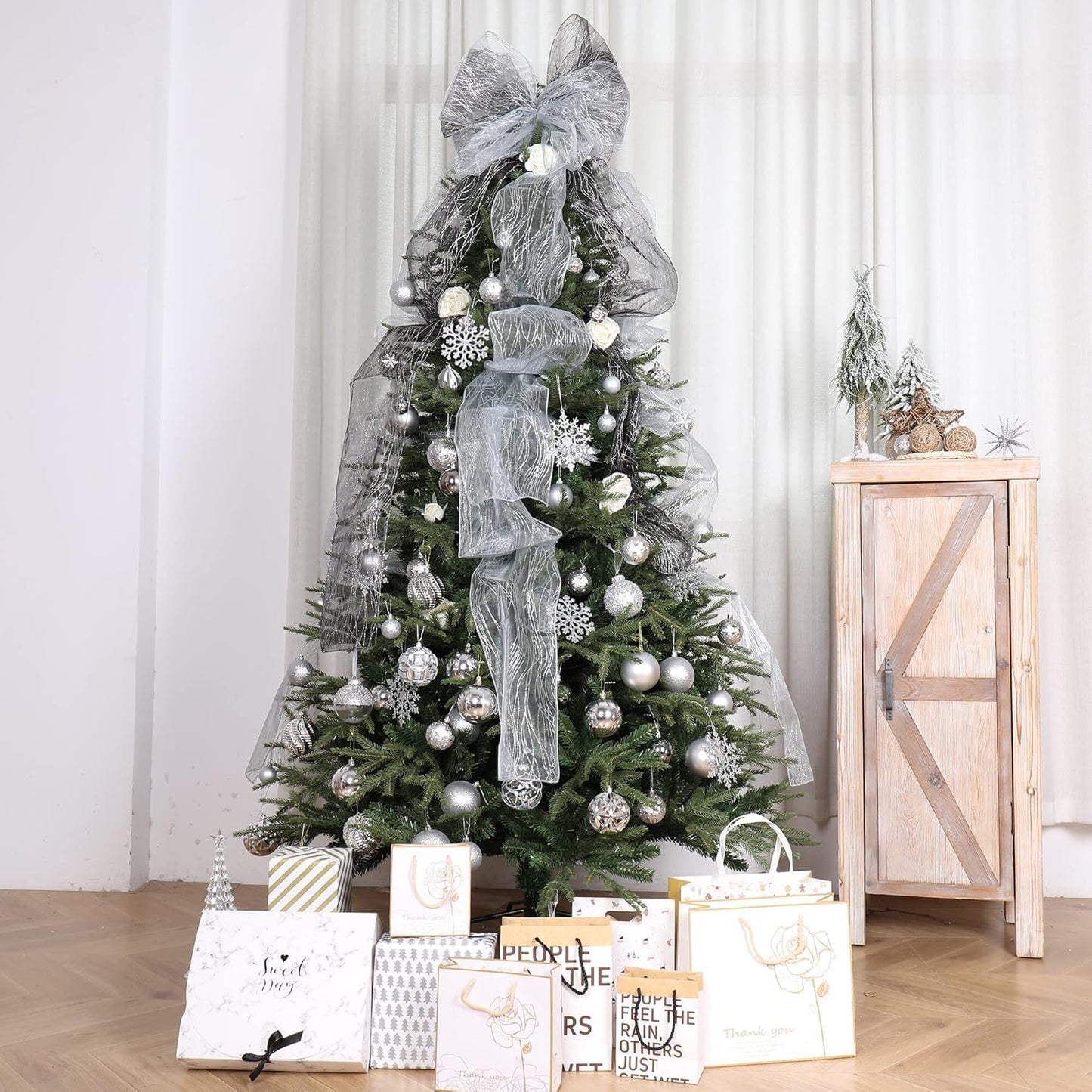 87ct Christmas Ball Ornaments Set Shatterproof Seasonal Hanging Decorations with Reusable Hand-held Gift Package for Xmas Tree Holiday Party and Home Decor, Gold