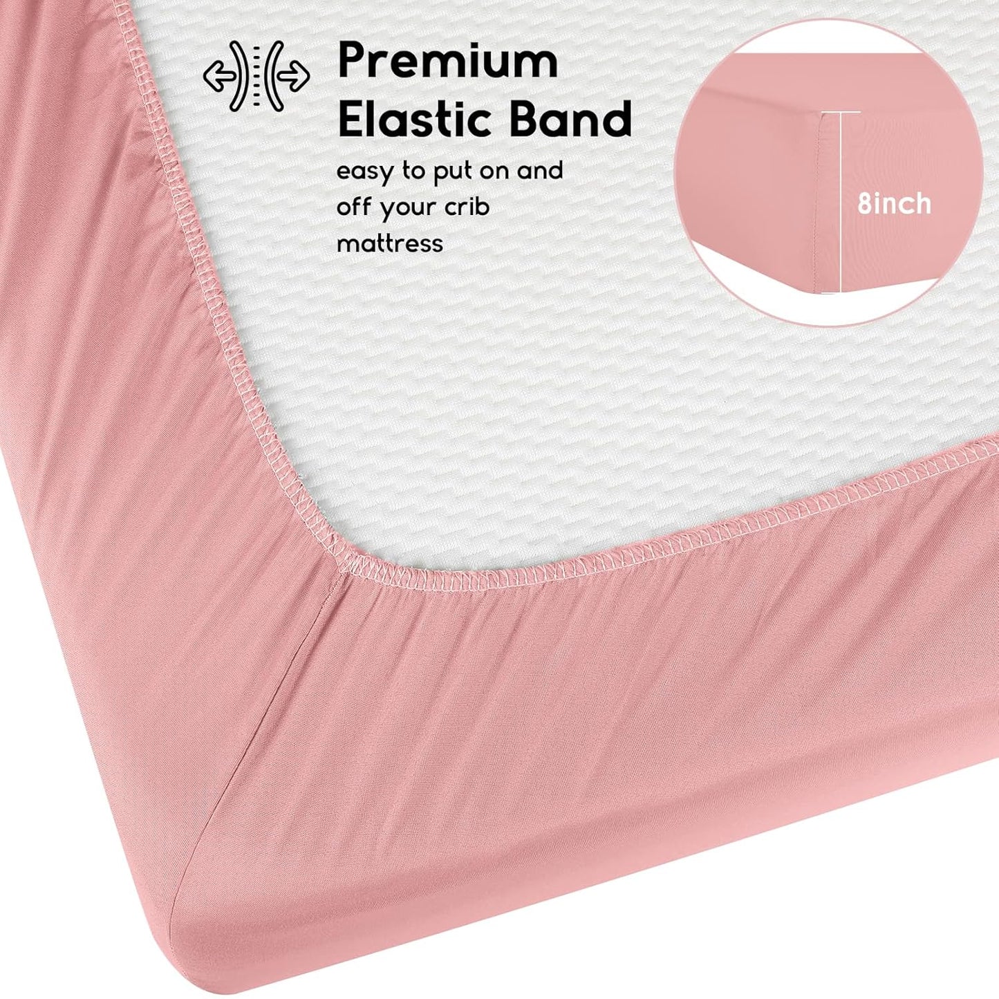 Yoofoss Fitted Baby Crib Sheets - Super Soft Microfiber 2-Pack for Standard Crib & Toddler Mattress | Pink & Butterflies 28x52x8in