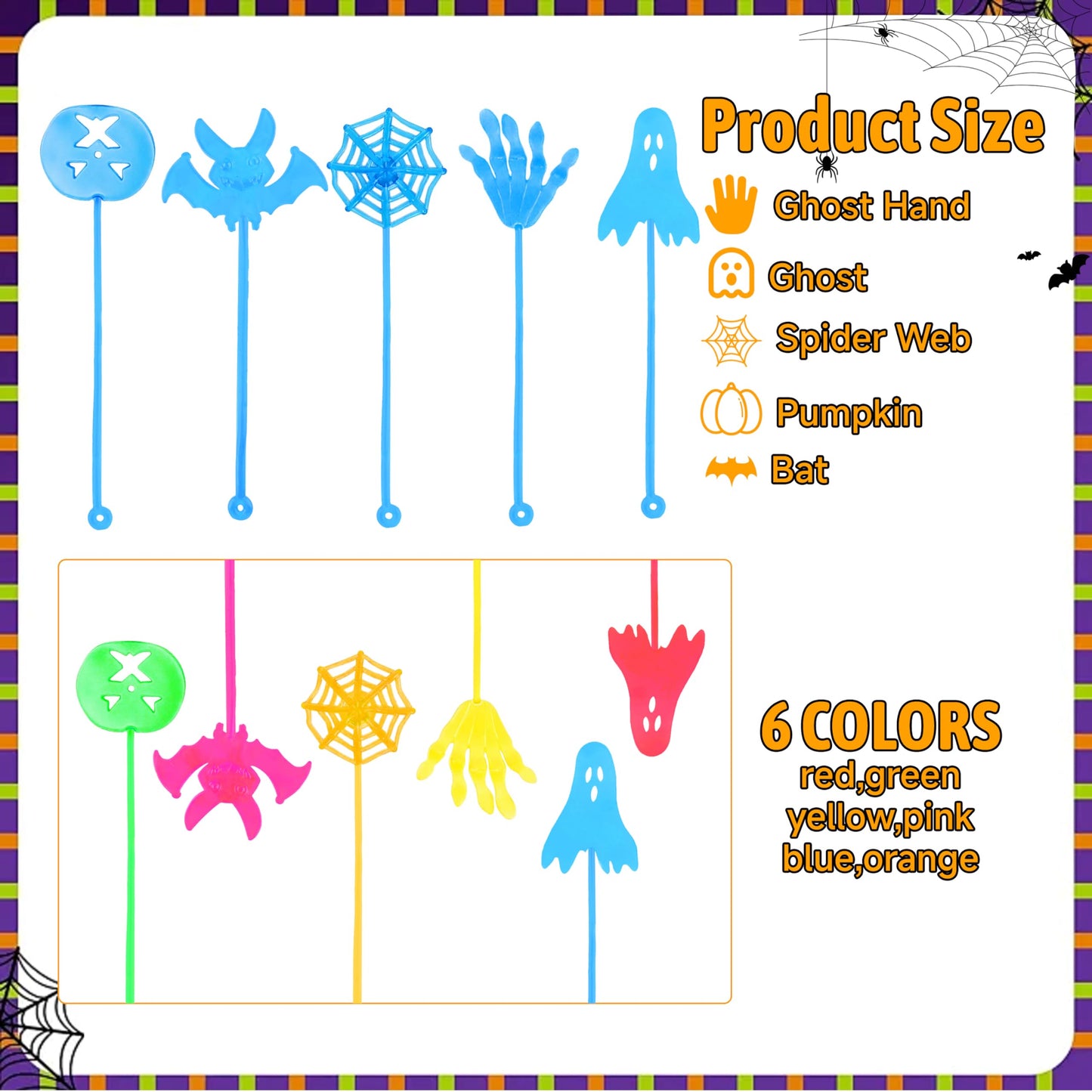 40 PCS Halloween Sticky Hands - Party Favors for Kids, Sticky Stretchy Toys for Halloween Goodie Bags, Treasure Box Fillers, Exchange Classroom Prizes for Boys Girls, Party Supplies