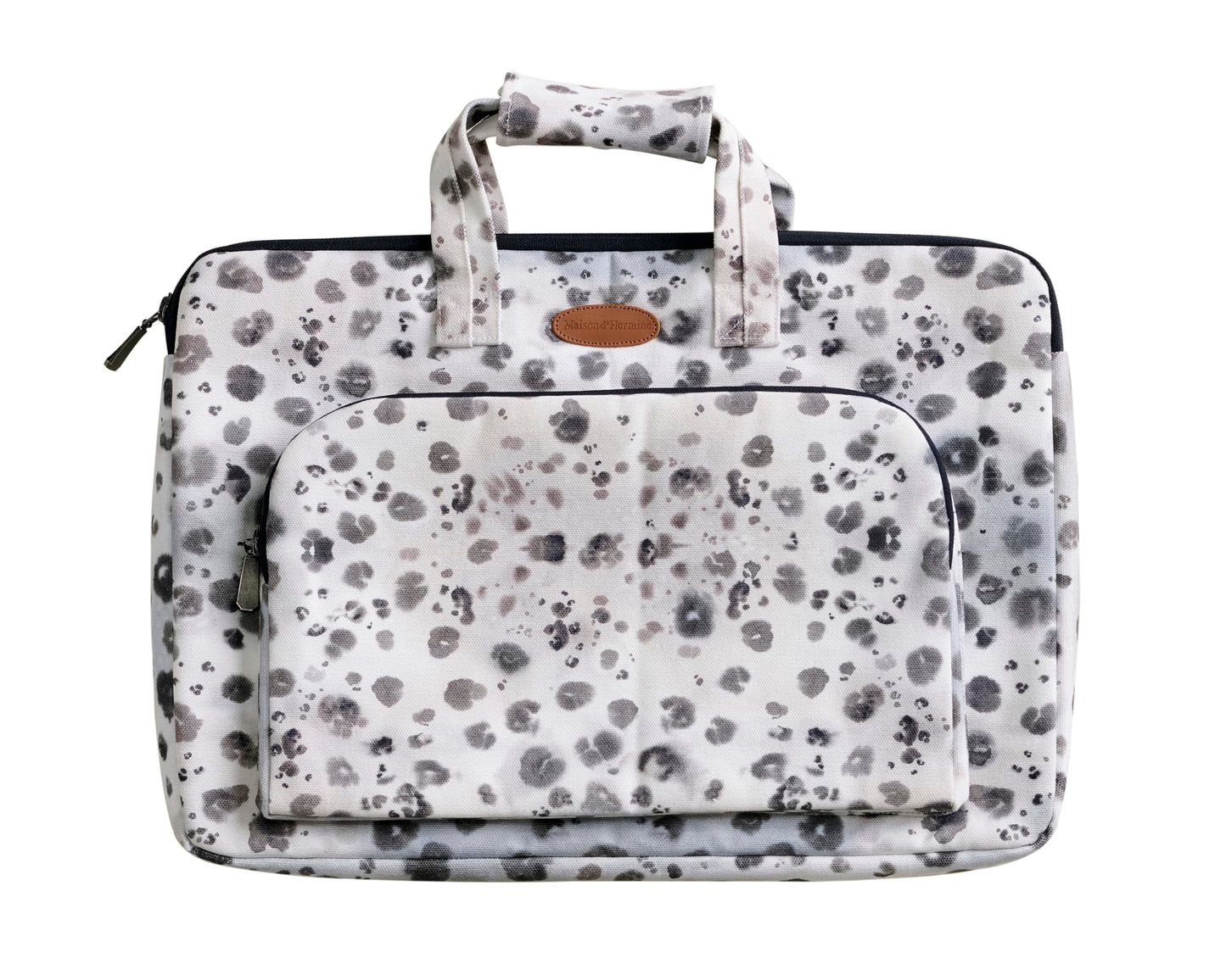 Maison d'Hermine Laptop Bag with Pocket Upto 13.5 inch Stain and Water Repellent Cotton Canvas Gifts for Mothers Day - Cheeta
