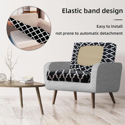 BIETYONE Patio Cushion Covers - 8Pcs Washable & Reusable Outdoor Couch Slipcovers | Lingge Grey
