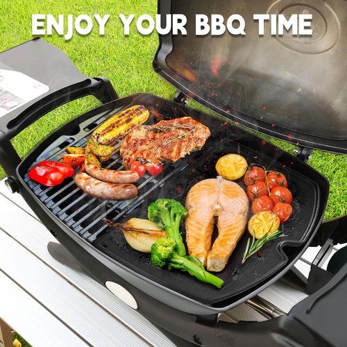 GGC 6558 Griddle for Weber Q100 Q120 Q1000 Q1200 Series Grills, Cast Iron Grill Parts for Weber Q100 Grills, 12.6" x 8.6" Cooking Griddle for Weber Baby Q