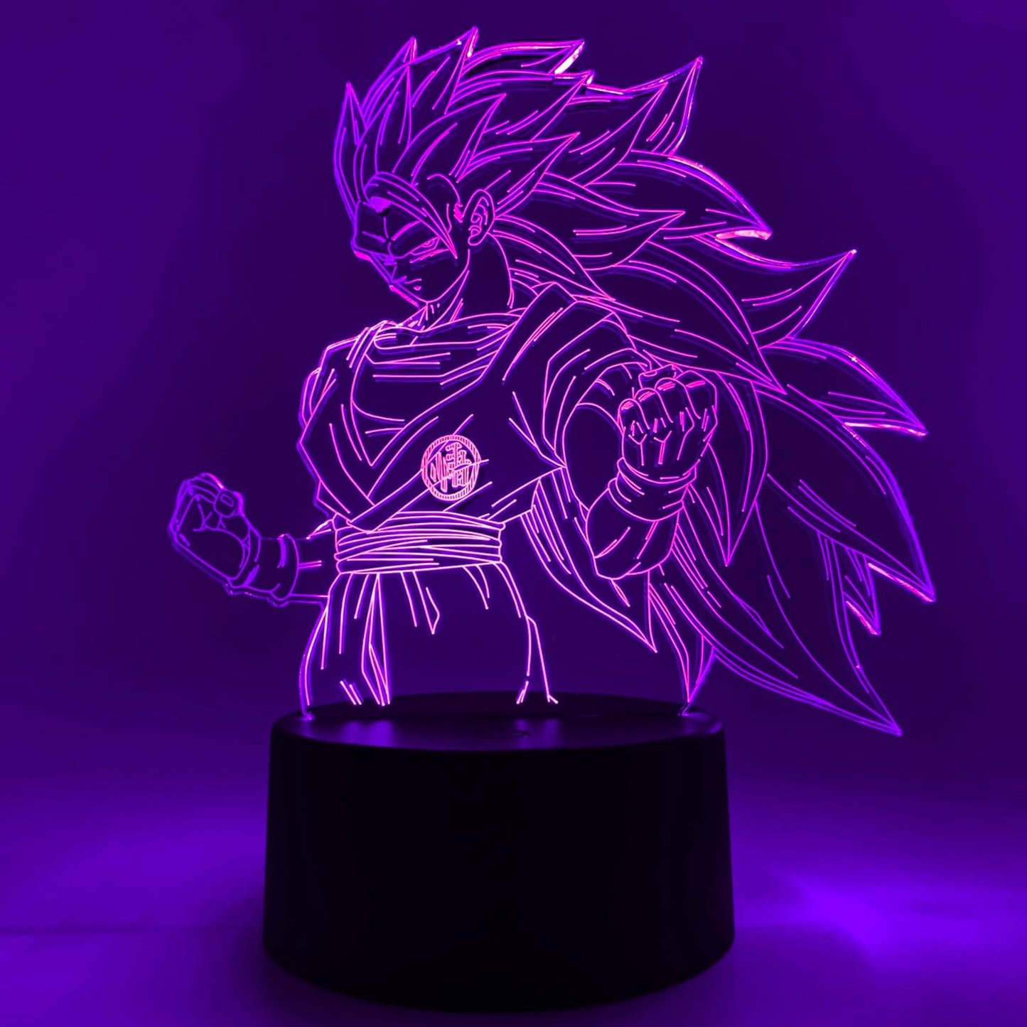 Otaku Lamps Super Saiyan 3 Goku Dragon Ball Super - 16 Color RGB LED Night Light | 3D Anime Room Décor Gift
