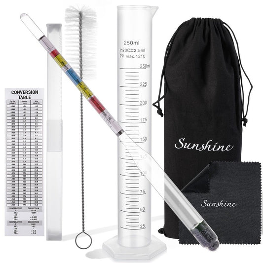AOZ LIbei Hydrometer Set - for Mead, Wine, Kombucha and Home Brew Beer, Alcohol Tester Accessories Moonshine Still Kit Complete for Home Test Equipment-Specific Gravity Abv Tester
