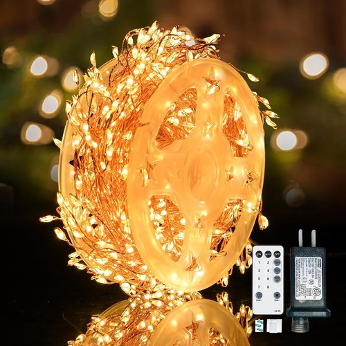 Dailyart Fairy Lights - 500 LED Warm White String Lights with Remote & Timer | 42ft Waterproof Decor