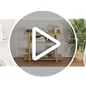Natural Bamboo Small TV Stand for Up to 32 Inch - 3-Tier Entryway Console Shelf