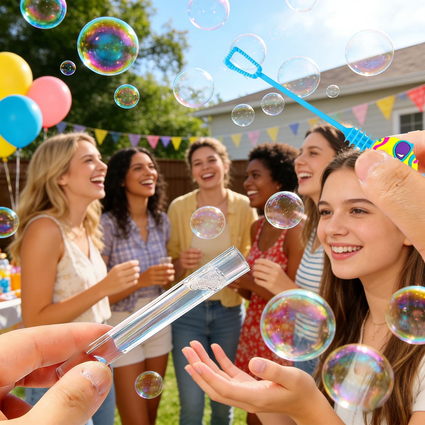 24 Pcs Easter Bubble Wands - Bunny, Chick & Easter Egg Themed Bubble Makers, Piñata Stuffers & Goodie Bag Fillers for Easter Party Favors, Egg Hunt Supplies & Spring Outdoor Activities