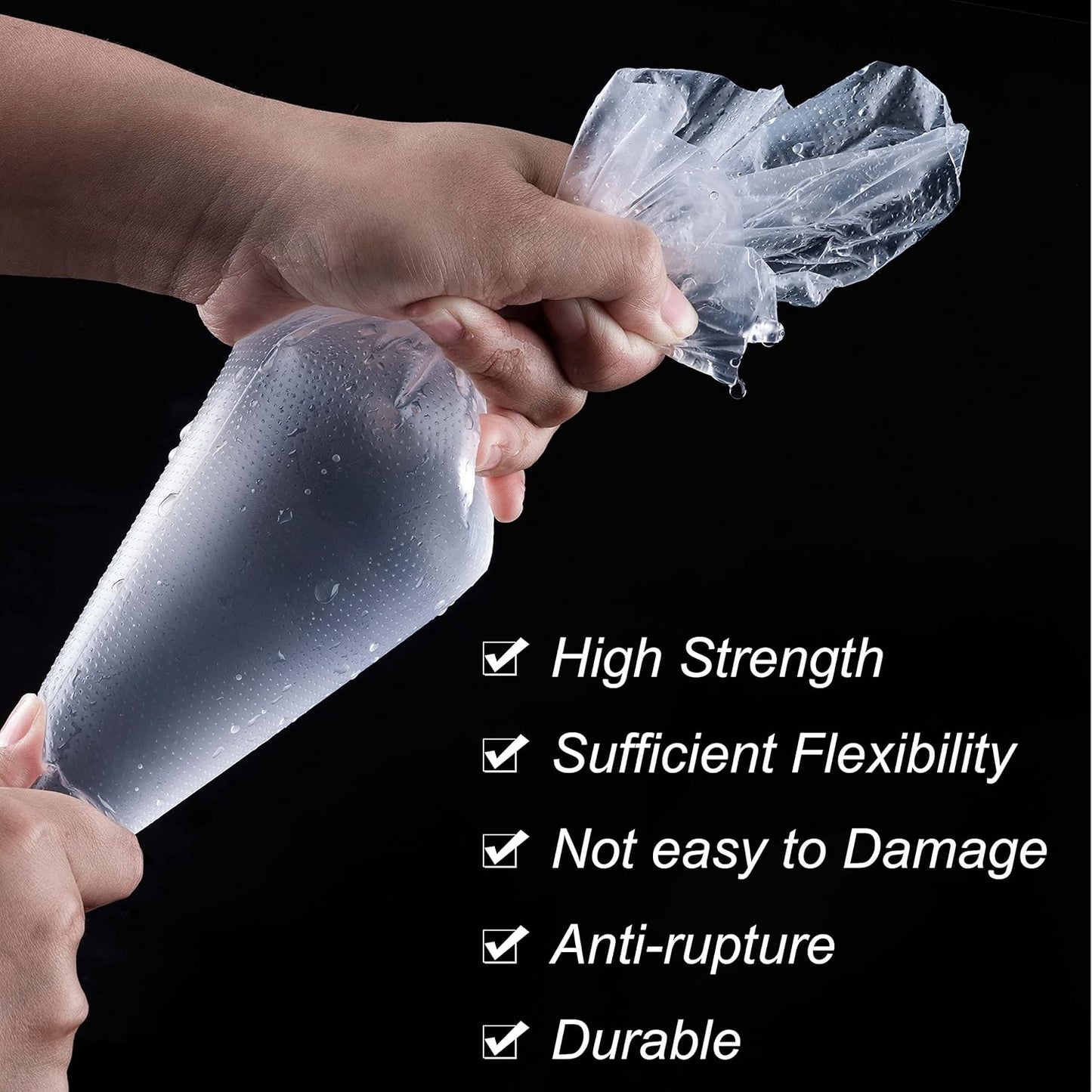 Skiennix Piping Bags - 16 Inch Disposable Pastry Bags for Cake Decorating | 100 Pack, Anti-Burst & Non-Slip
