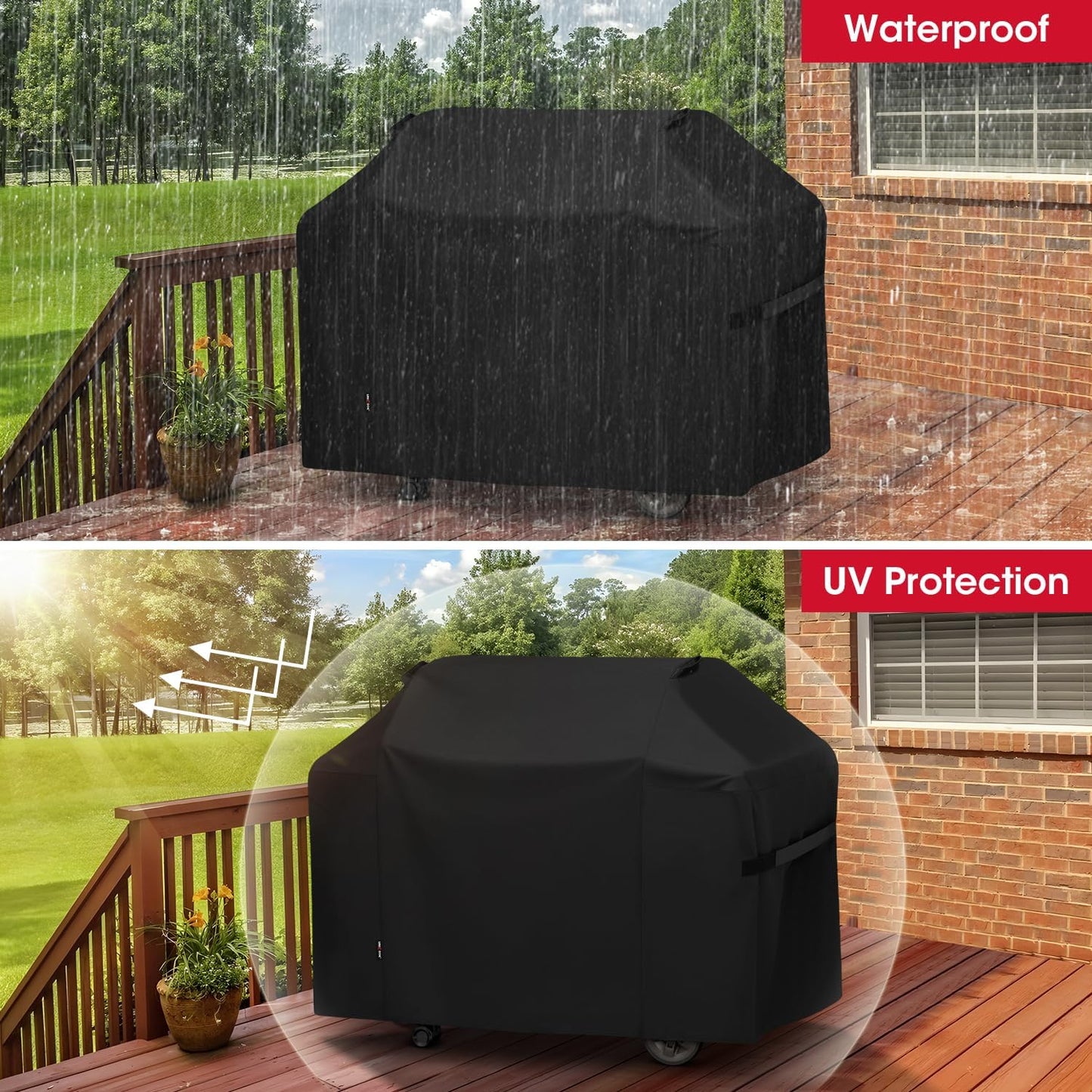 Unicook 65 Inch Grill Cover - Heavy Duty Waterproof BBQ Cover for Weber Genesis II 400 Series