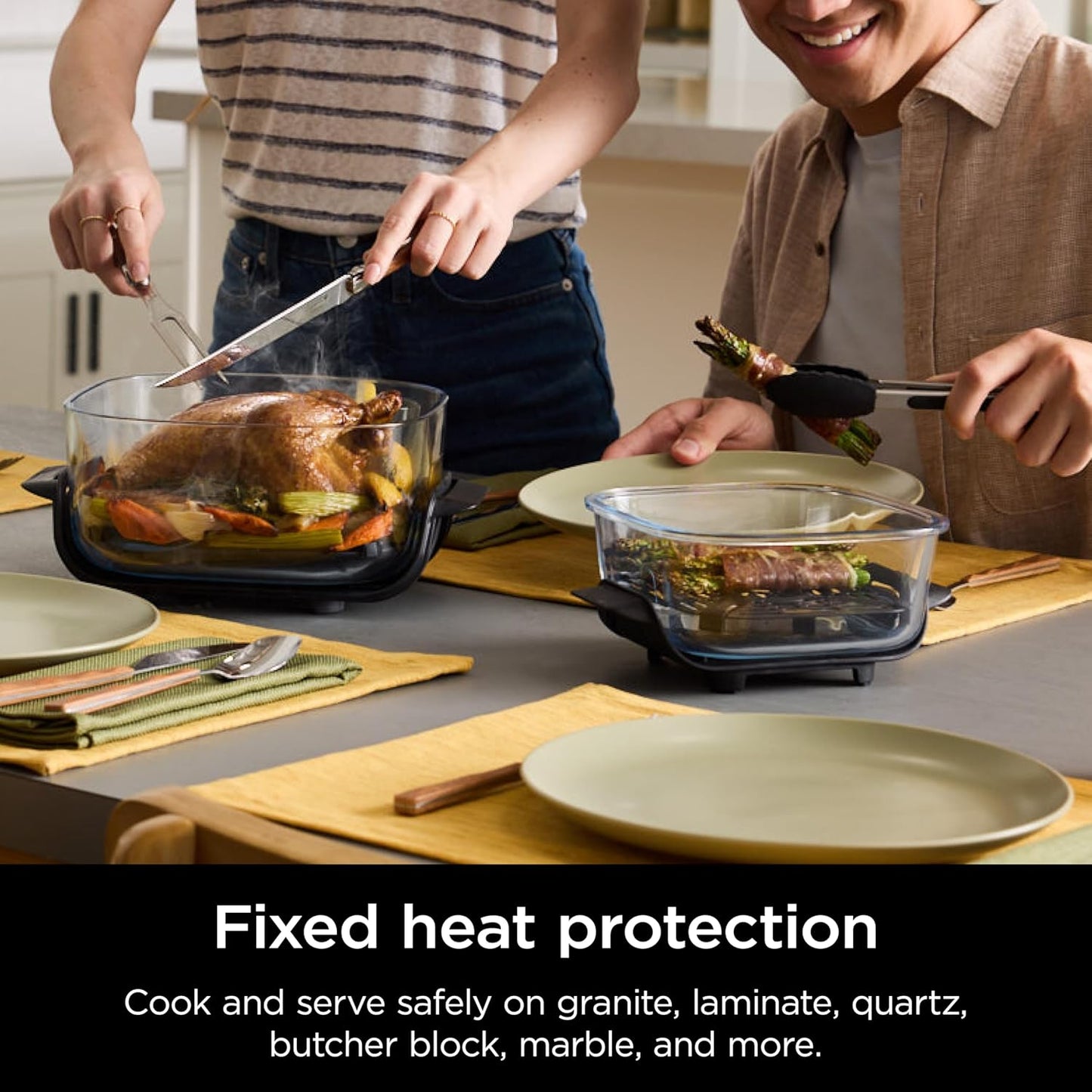 Ninja Crispi 5-in-1 Glass Air Fryer - 450°F, Nontoxic, 4QT & 6-Cup Containers | Dishwasher Safe, Max Crisp, Bake & More | Brit. Racing Green