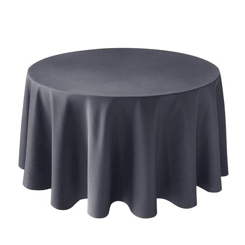Biscaynebay Textured Fabric Round Christmas Table Cloths 108", Gold Water Resistant Table Covers for Dining, Kitchen, Wedding, Parties etc. Machine Washable