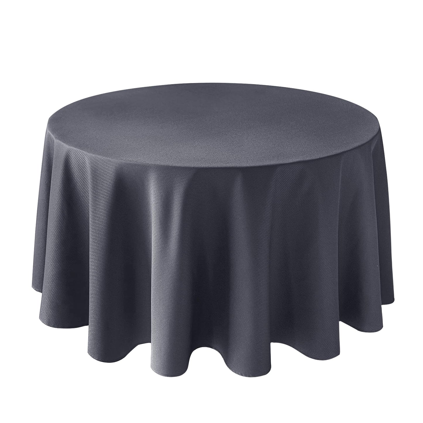 Biscaynebay Textured Fabric Round Tablecloths 108" only, Royal Blue Water Resistant Table Cloth Circle Folding Table Covers Linen for Dining, Kitchen, Wedding, Parties etc. Machine Washable