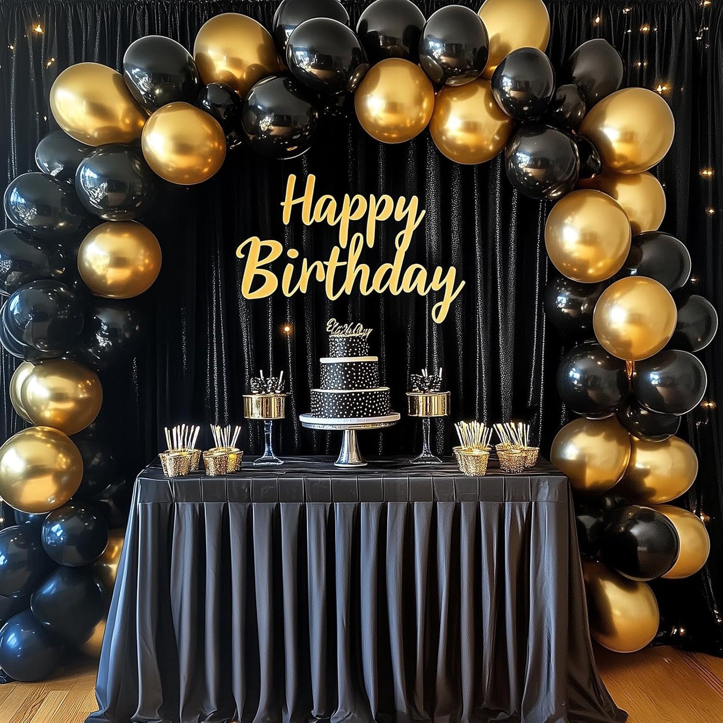 RUBFAC Gold Balloons - 129-Piece Metallic Balloon Garland Kit for Graduation, Weddings & Birthdays | Various Sizes 5-18 Inches