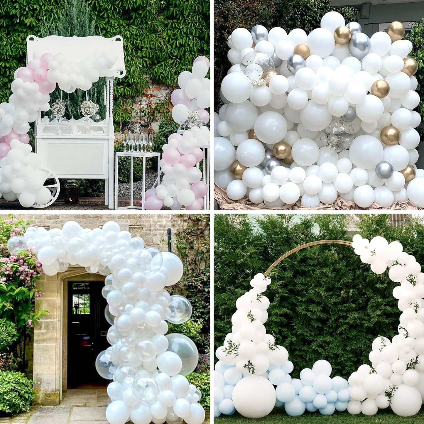 RUBFAC White Balloons - 5 Inch Latex Party Balloons | 120pcs for Graduation, Weddings & Celebrations