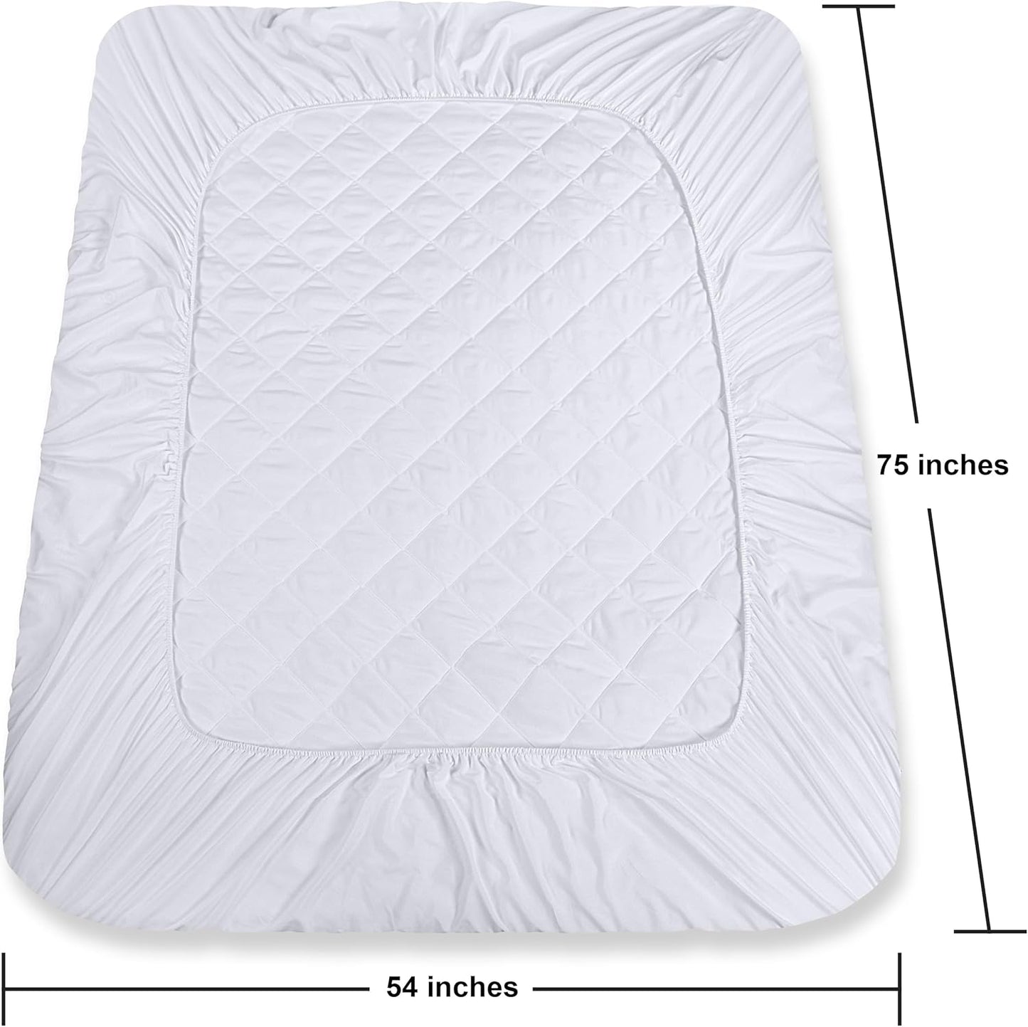 Utopia Bedding Quilted Fitted Mattress Pad - Full Size Deep Pocket Protector | Machine Washable (White)