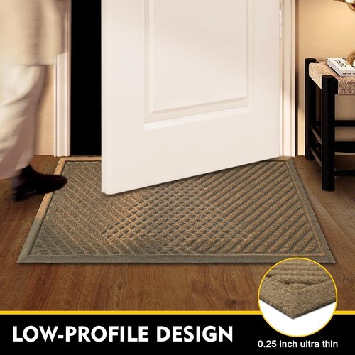 Dirt Trapper Doormat - Waterproof & Absorbent Floor Mat | Low Profile 29x17, Beige