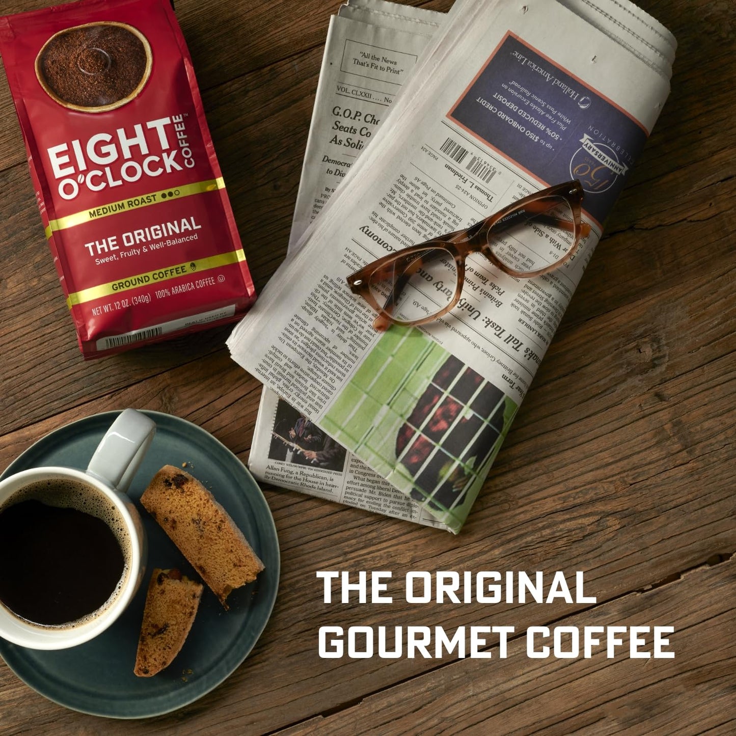 Eight O'Clock Coffee The Original, 12 Ounce (Pack of 6) Medium Roast Ground Coffee 100% Arabica, Sweet, Fruity, Well Balanced