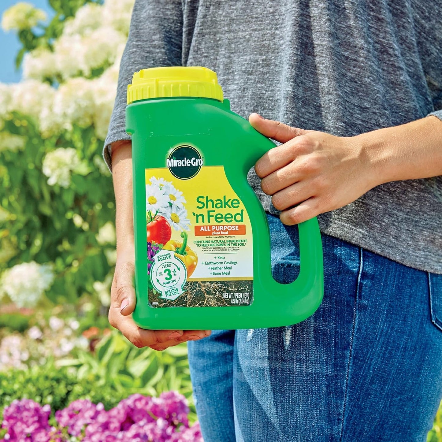 Miracle-Gro Shake 'N Feed All Purpose Plant Food - 4.5 lbs for Indoor & Outdoor Plants | Feeds for 3 Months (6-Pack)