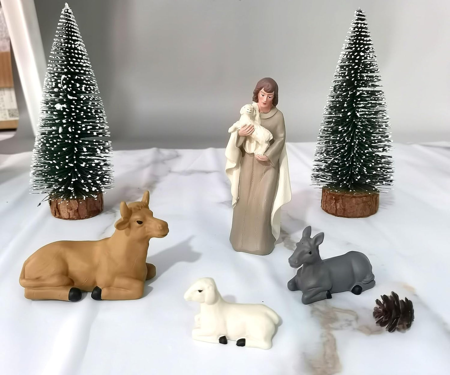 Miniature Holy Family Nativity Figurine - 2.56 Inch Tabletop Christmas Decoration