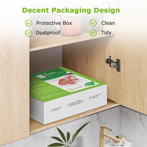 Bonsenkitchen Vacuum Sealer Bags - Durable 8" x 50' Rolls | Heavy Duty, BPA Free for Food Storage & Sous Vide