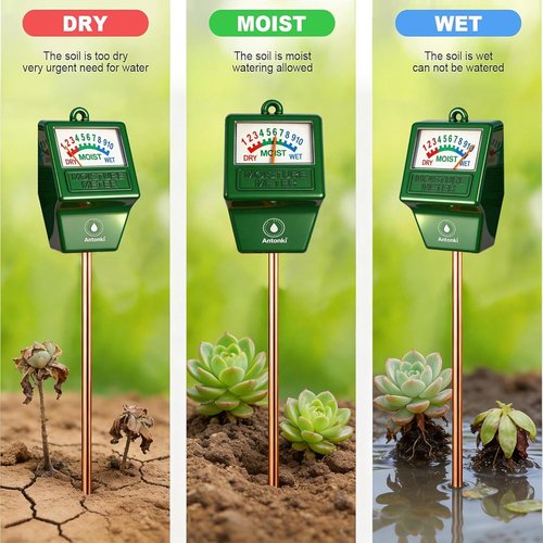 Antonki Soil Moisture Meter - 2 Pack Plant Water Tester for Indoor & Outdoor Gardening | No Battery Needed
