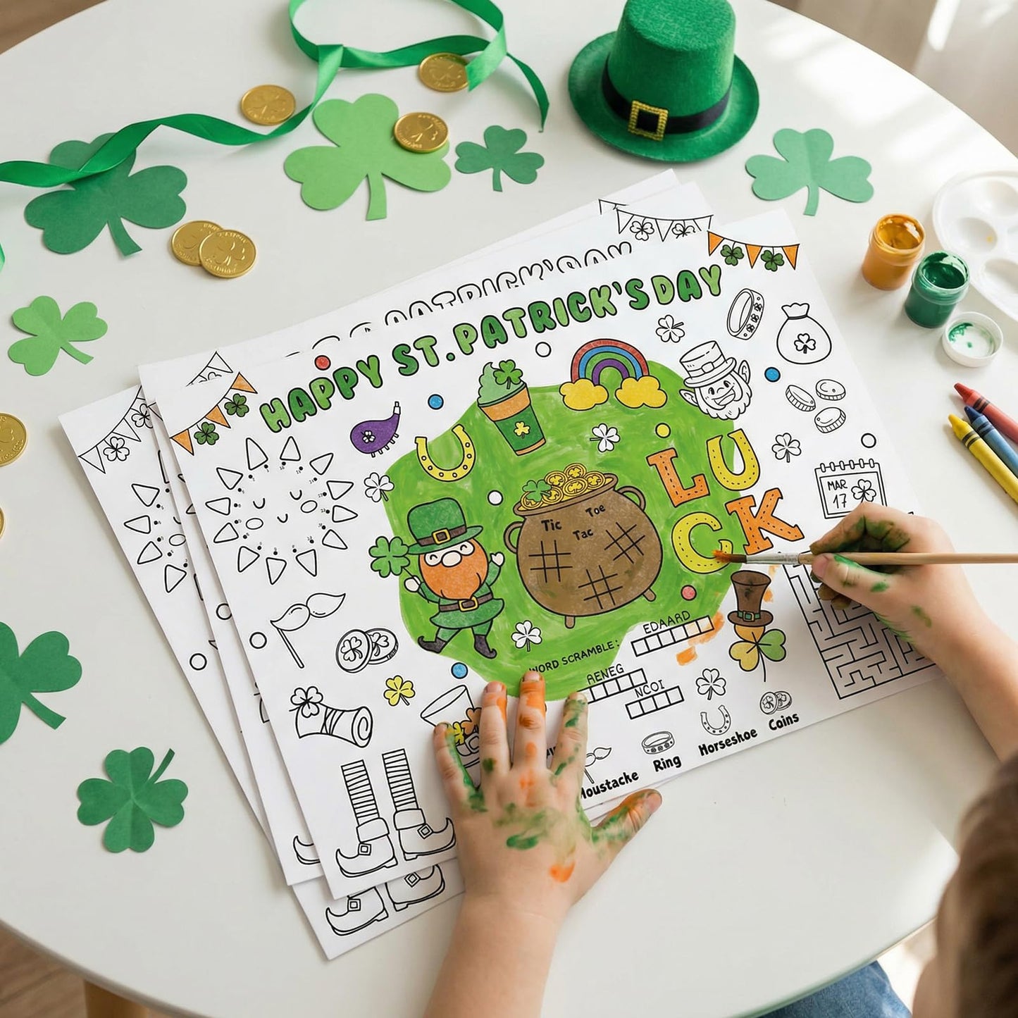 45pcs Fall Disposable Coloring Placemats Fall Crafts for Kids Coloring Poster Autumn Party Supplies Favors School Classroom Activities Paper Table Mats