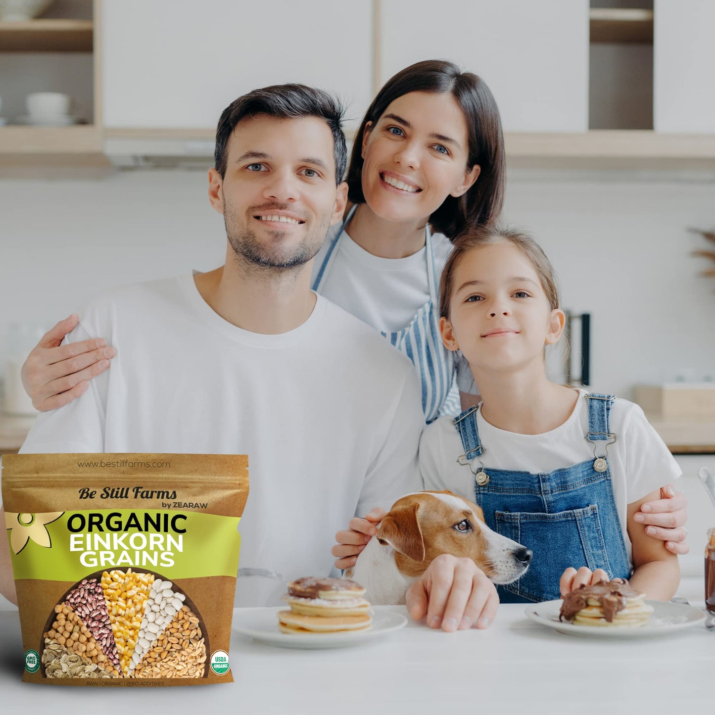 Be Still Farms Einkorn Farro Grain Organic (4.8 lb) - Einkorn Wheat Berries Bulk Whole Ancient Grains - Ideal for Soup, Flour, Bread - High in Fiber | USA Grown | USDA Certified | Vegan | Non-GMO