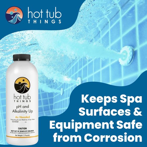 Hot Tub Things pH Up & Alkalinity Increaser for Hot Tub – Pool Shock, Alkalinity Up, pH Increaser and Alkaline Booster for Spa or Pool, Maintain Balanced Water Quality and Clear Water Use – 2 Pounds