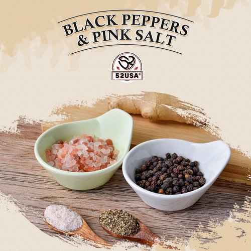 52USA Whole Black Peppercorns 12 oz | Himalayan Pink Salt Coarse Grain 2 lb - Perfect for Seasoning