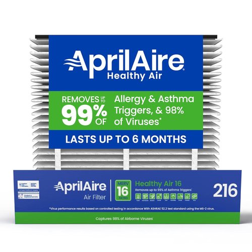 AprilAire 216 Replacement Filter - MERV 16 for Allergy, Asthma & Virus Protection | 20x25x4 Air Filter (Single Pack)