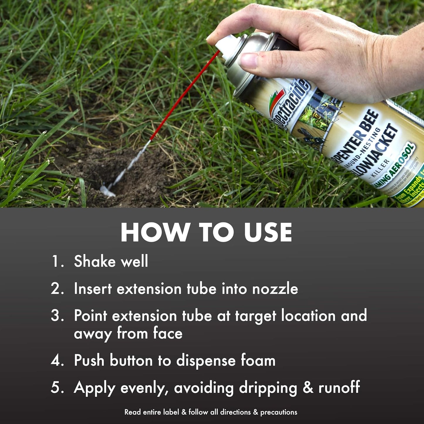 Spectracide Carpenter Bee & Yellowjacket Killer - Foaming Aerosol, 16 Ounces | Targets Insect Nests