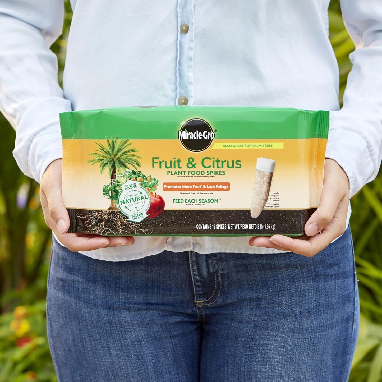 Miracle-Gro Fruit & Citrus Plant Food Spikes - Easy-To-Use Fertilizer for Healthy Trees | 12 Spikes, 3 lb.