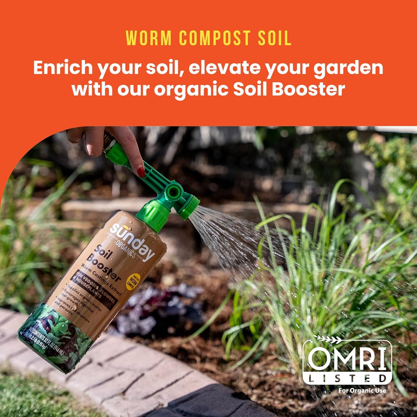 Sunday Soil Booster - Worm Casting Tea for Enhanced Soil Health & Vigorous Plant Growth - 32 Fl Oz, 2 Pack