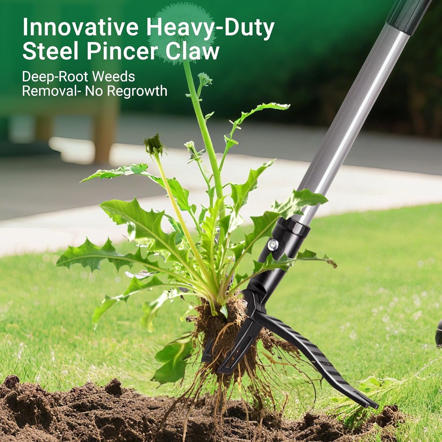 Suchtale Metal Weeder - Heavy-Duty Stand-Up Weed Puller Tool with Long Handle & Upgraded Pincer Claw