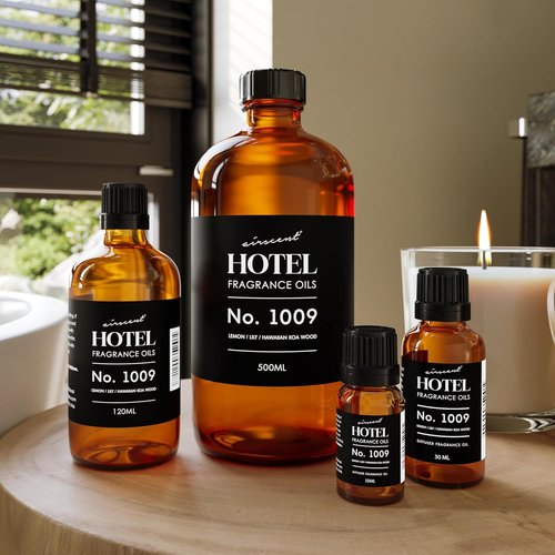 AirScent Hotel Diffuser Oil No. 1009 - Lemon Lily Hawaiian Koa Wood | Premium Fragrance Oil for Ultrasonic Diffusers - 120 mL Glass Bottle