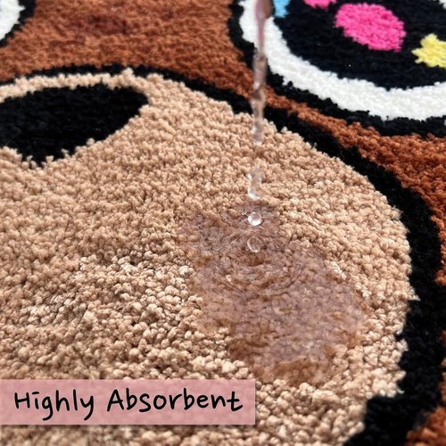 Hypebeast Graduation Bear Rug - Ultra-Soft Plush Carpet with Non-Slip Backing | Trendy 28"x28" Decor
