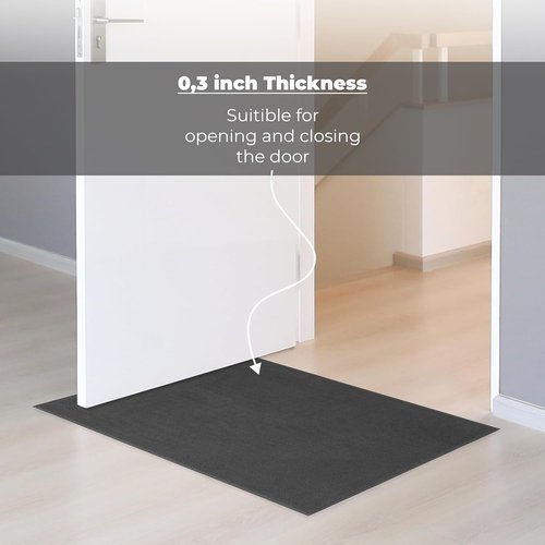 Cotton Paradise 100% Cotton Bath Mat - Non-Slip, Soft & Absorbent, 20x34 Inch, Dark Gray