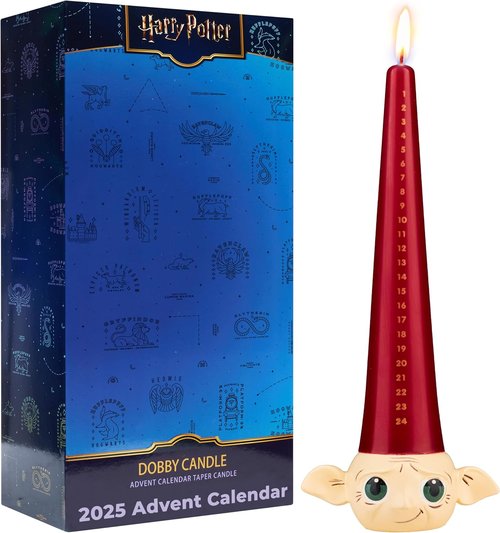 Harry Potter Advent Calendar 2025 - Tapered Unscented Candles & Holder | Snitch Dobby Room Decor