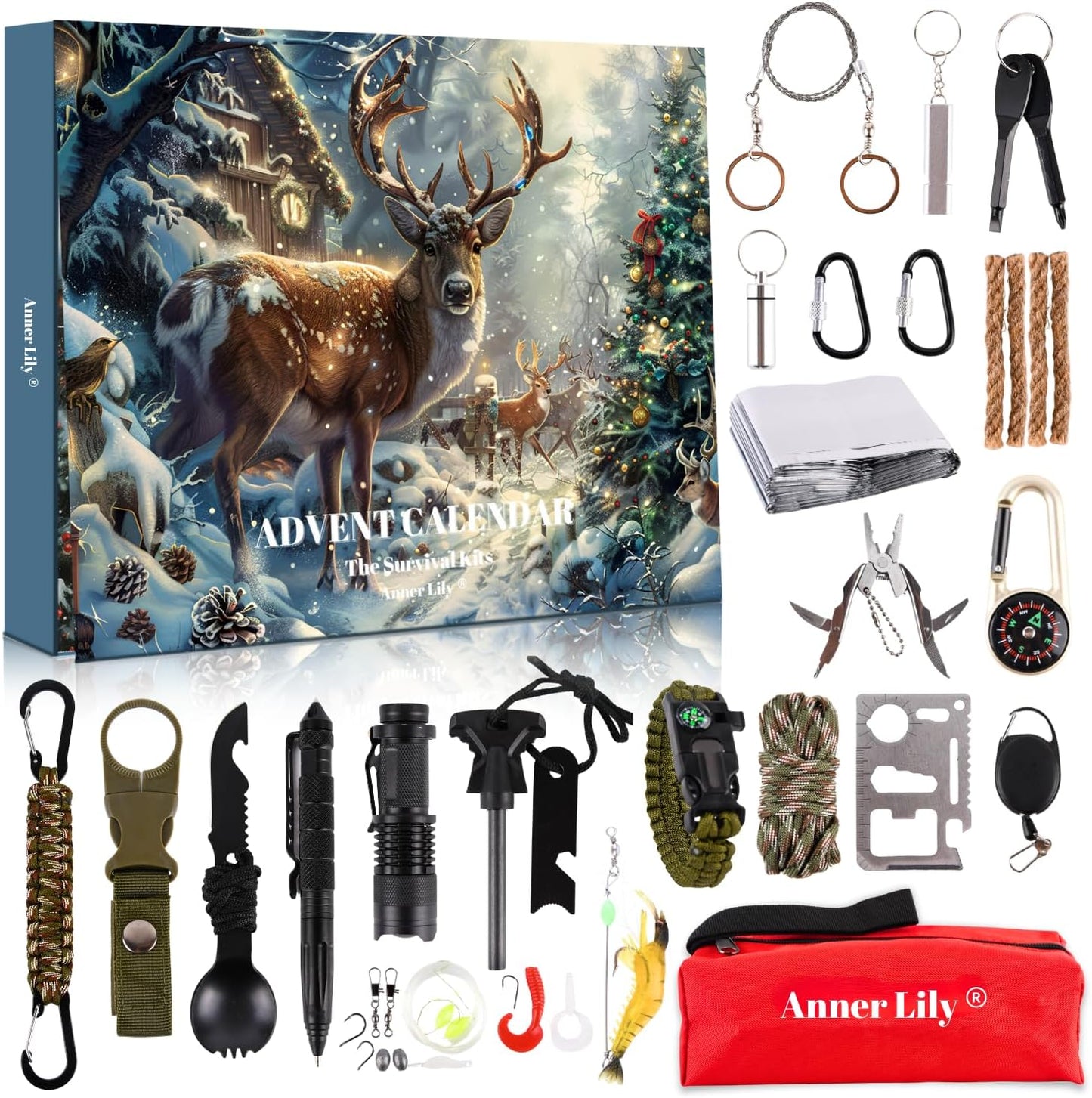 Survival Advent Calendar 2026 - 24 Days of Survival Kits for Men & Teens | Perfect Christmas Countdown Gifts