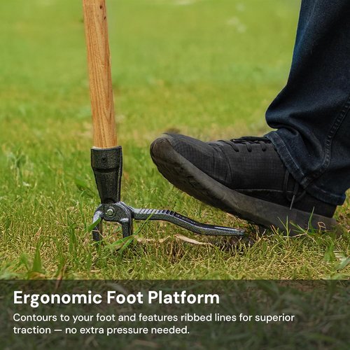 4-Claw Stand Up Weed Puller Tool - Heavy Duty Metal Head Weeder with Adjustable 30"-44" Ashwood Handle for Easy Gardening