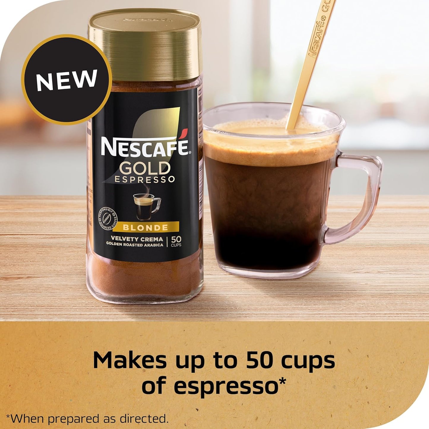 NESCAFÉ Gold Espresso Blonde - Premium Instant Coffee for Rich Flavor | 3.5 oz