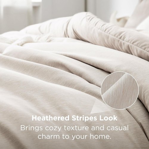 Bedsure Queen Comforter Set - Soft Beige Bedding for All Seasons | 3-Piece Set with 90"x90" Comforter & 2 Pillow Shams