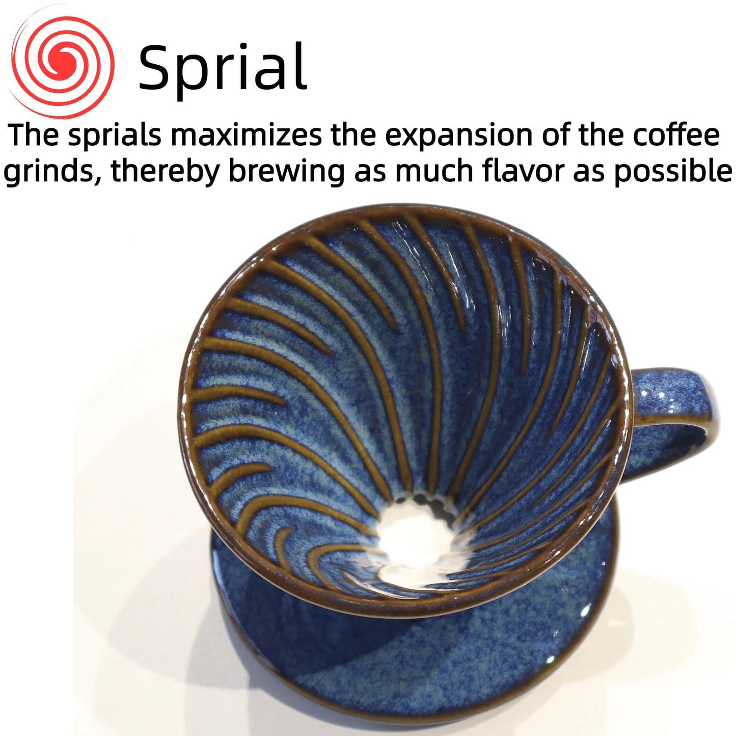 LonMuseum Ceramic Coffee Dripper includes 50 Filters 01 Pour Over Coffee Maker Porcelain V Hand Brewed Set Pottery Artisanal Drip Brew Barista Gift 1 Cup for Single People Travel Camping Office Home