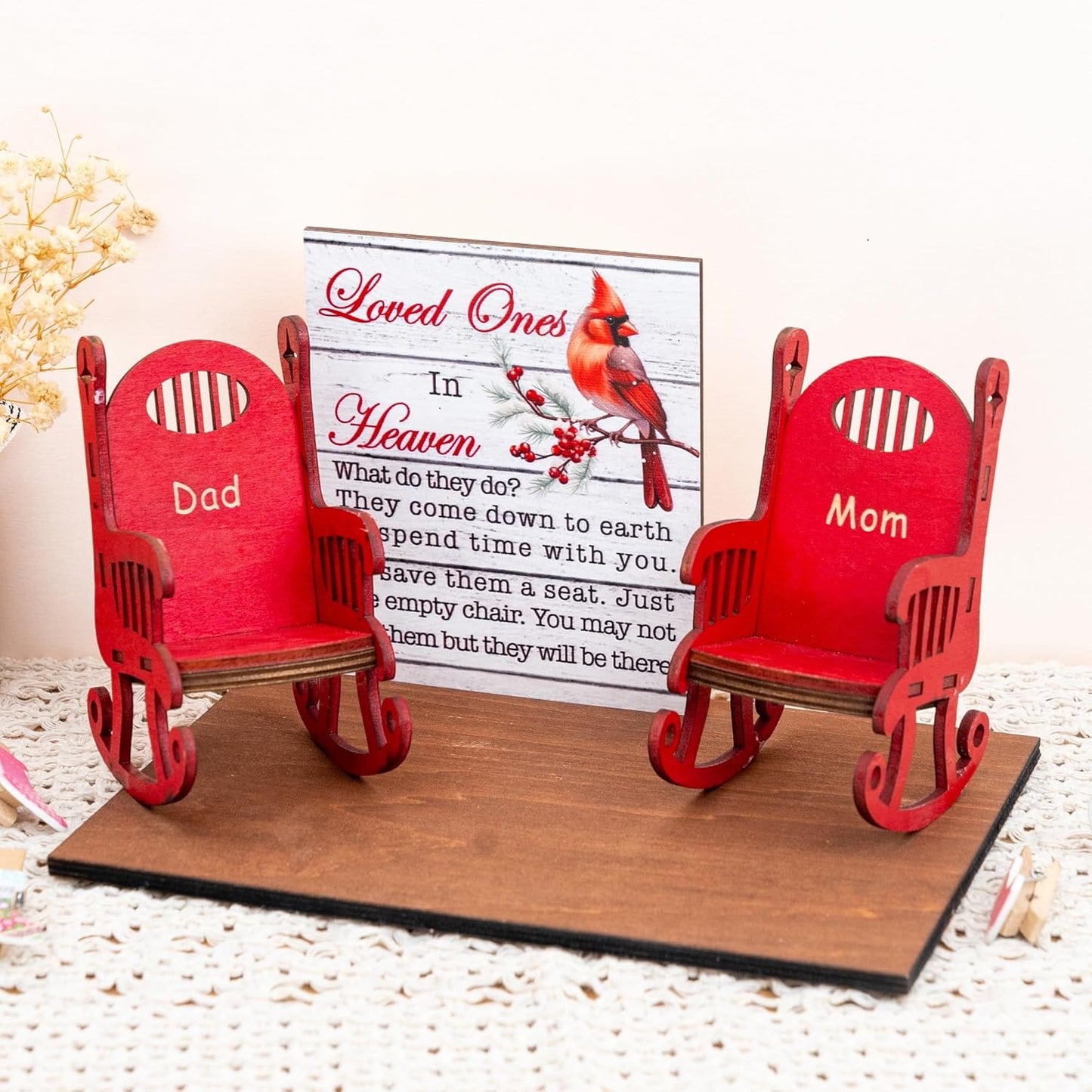 Memorial Candleholders by [Brand Name] - Personalized Empty Chair Sign for Loved Ones | Sympathy Decor