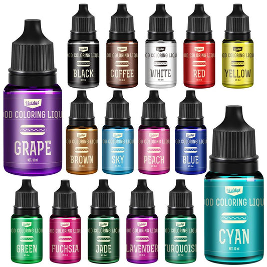 Food Coloring Set - 16 Vivid Colors Food Coloring Set for Baking, Cake Decorating, Cookie, Fondant and Macaron - Liquid Tasteless Food Color Dye for DIY Slime Making and Crafts - .35 fl. oz. Bottles